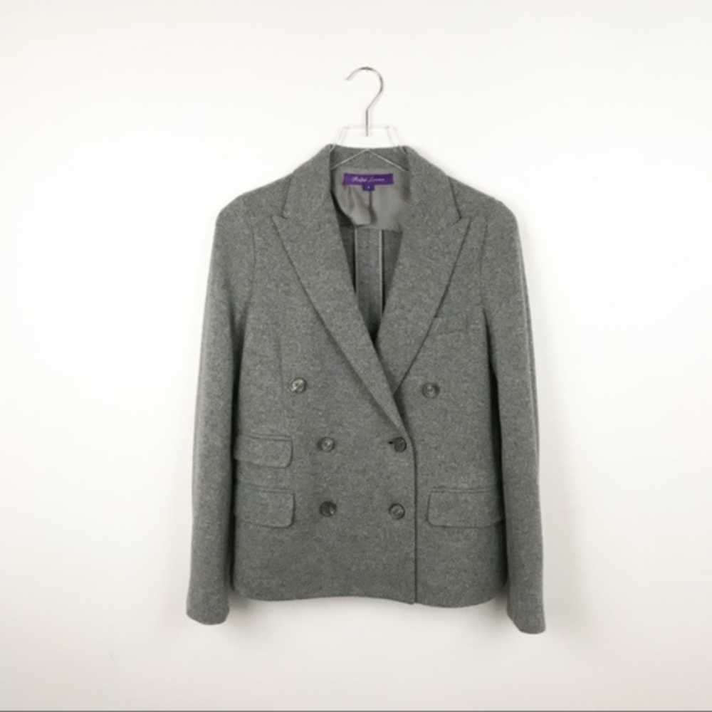 RALPH LAUREN Gray Cashmere Silk Camden Jacket 6